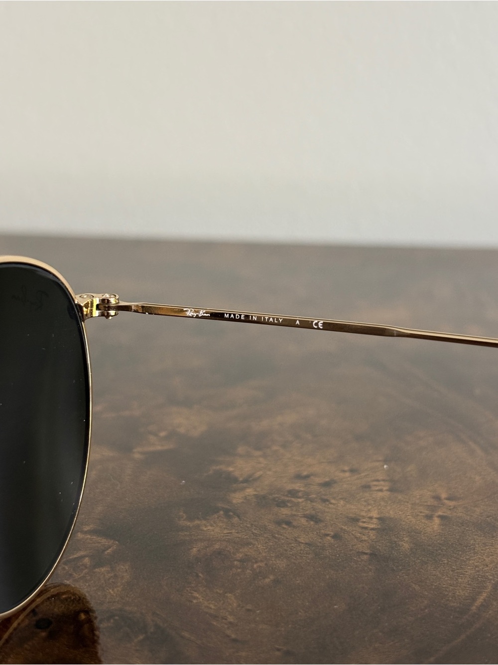 Ray-Ban Gold Frame Black Lens Round Sunglasses - Picture 6 of 8